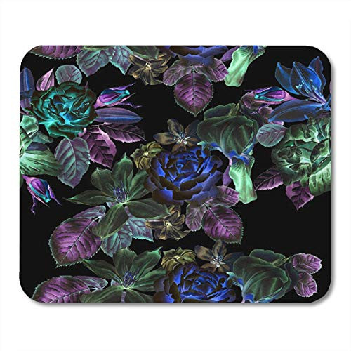 BGLKCS Colorful Beautiful with Spring Flowers Rose Peony Lilia Iris Clematis Hyacinth Watercolor Green Bloom Mouse Pad 8.6 X 7.1 in