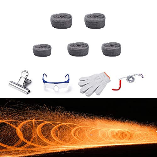 3 5 Set Rainbow Steel Wool Fireworks 2021 - Steel Wool Firework Flame Magic Fire Magic Tricks Simulation Fireworks Smokeless Sparks Fairy Firework  Photography Prop -5 Set-