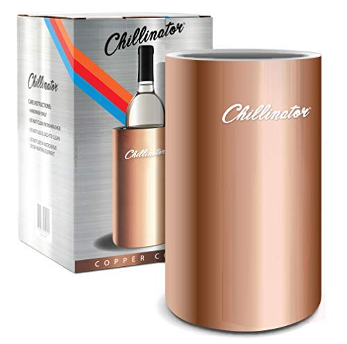 Stainless Steel Wine Chiller - Insulated Double Walled  Champagne Bucket  Wine Bottle Cooler - Portable Wine Ice Bucket  Bottle Chiller -Copper-