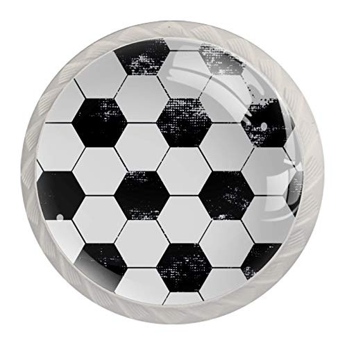 Black White Soccer Ball Cabinet Knobs Drawer Knobs Dresser Knobs Crystal Glass Knobs Drawer Pulls with Screws for Kitchen  Dresser  Cupboard  Bathroom  Wardrobe