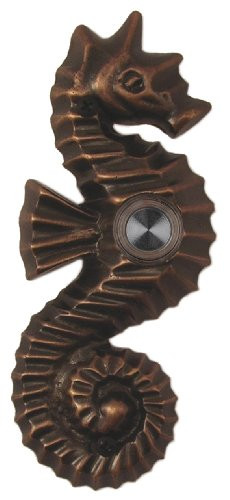 Waterwood Brass Seahorse Doorbell in Oil Rubbed Bronze