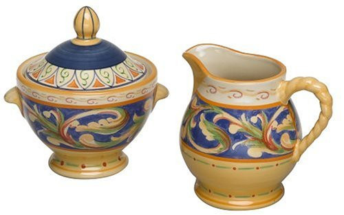 Pfaltzgraff Villa della Luna Covered Sugar Bowl and Creamer