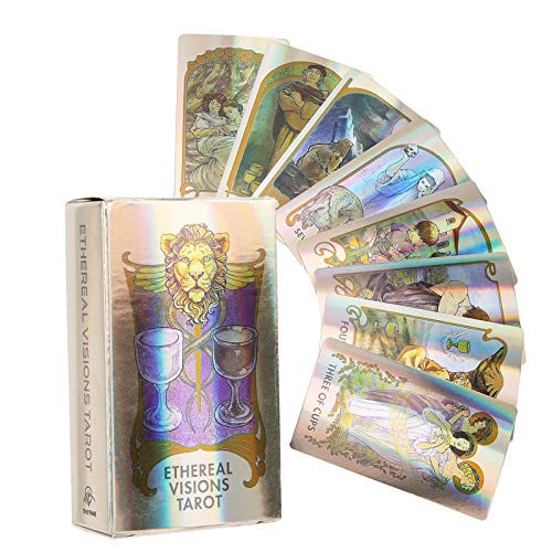 Tarot Deck Cards  80 Tarot Cards Deck Holographic English Fate Divination Future Telling Game Classic Tarot Cards Deck for Beginners- 1-