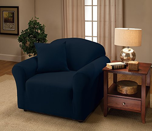 Madison Stretch Jersey Chair Slipcover, Solid, Navy