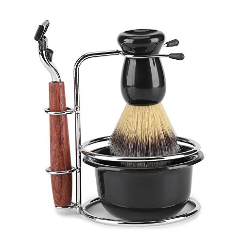 Shaving Kit -4Pcs Shaving Kit Manual  Plus  Stainess Steel Stand Holder  Plus  Brush  Plus  Bowl Set
