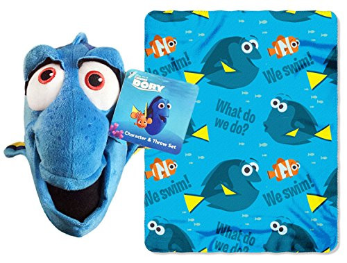 Disney Pixar Finding Dory Plush Figurine Doll Hugger and Blanket Throw Gift Set