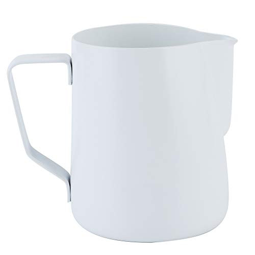 Frothing Pitcher Froth Cup Milk Cup Milk Frother Cup Stainless Steel Milk Cup Frother and Pitcher for Home Kitchen Cafes-white- Frothing Pitcher Froth Cup Milk Cup Milk Frother Cup Stainless Steel Milk Cup Frother and Pitcher for Home Kitchen Cafes-white-