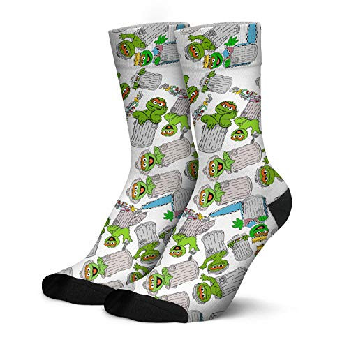 Man High Ankle Crew Socks Oscar-The-Grouch-Trash-Green-Grievance-Muppet-Toys- Warmer Long Tube Socks