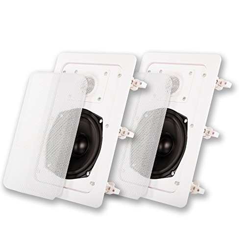 Acoustic Audio IW-191 in Wall Speaker Pair 2 Way Home Theater Surround Sound Speakers