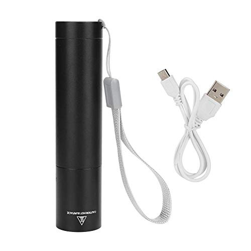 Bicaquu LED Flashlight  Mini LED Flashlight Portable USB Charging Zoomable Torch for Camping Hiking Emergency Non-Slip Handle Power Output-Black-