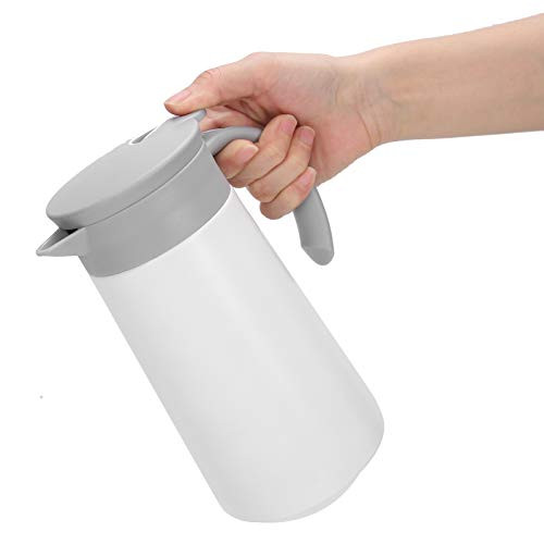 ?Romantic Present?Thermal Kettle  Stainless Steel Liner Water Jug  Labor?Saving Good Sealing for Office Home Camping White