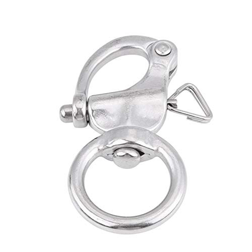 Snap Shackle  2 Types Snap Shackle Stainless Steel 316 Buckle Brace Ring Useful Tool Round Ring Shackle -Pack of 2--2565mm-