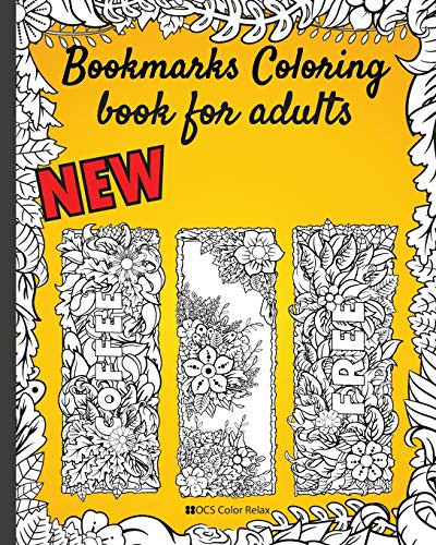 Bookmarks coloring book for adults  Flowers with words-Pretty bookmarks for women and Seniors Who Love Reading - 8x10 50 bookmarks nice gift