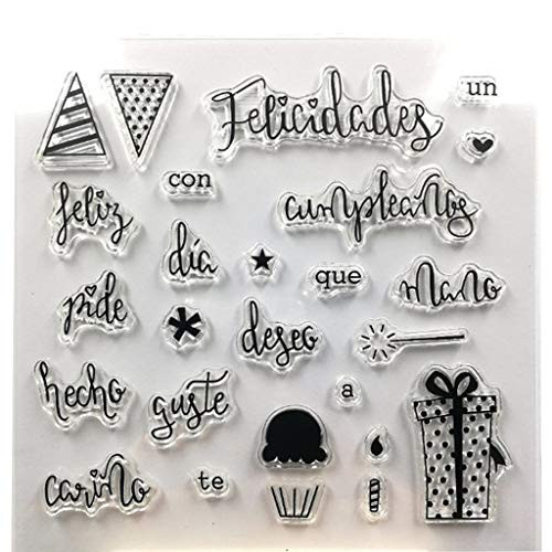 Susada Clear Stamps for Cards Making Spanish Silicone Clear Seal Stamp DIY Scrapbooking Embossing Photo Album Decor