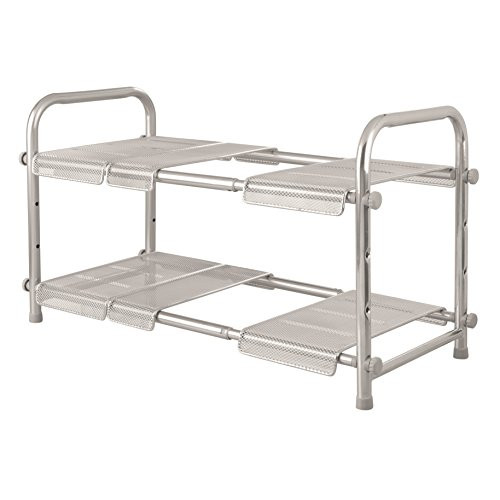 InterDesign Cabrini 2-Tier Under Sink Organizer with Expandable Shelf - Silver