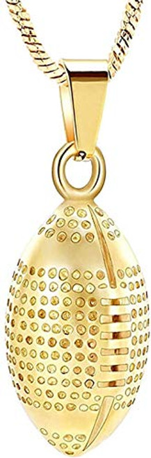 Cremation Urn Necklace Memorial Jewelry Keepsake Pendant Football Souvenir Pendant Ashes Necklace Stainless Steel Cremation Men s Ashes Jewelry-Golden Cremation Urn Necklace Memorial Jewelry Keepsake Pendant Football Souvenir Pendant Ashes Necklace Stainless Steel Cremation Men s Ashes Jewelry-Golden