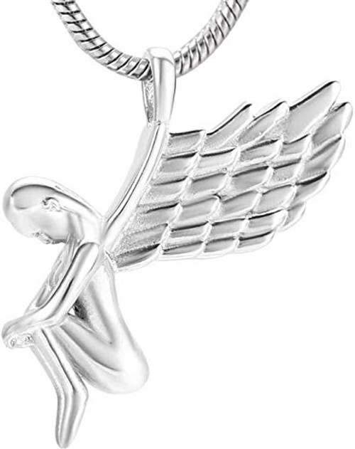 AEGW Jewelry Memorial Pendant Pet urn  Dog ash  Lady Cremation Token  Stainless Steel Cremation Angel Pendant  Lady urn  Memorial Jewelry
