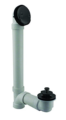 Westbrass Twist & Close Sch. 40 PVC Bath Waste with 1-Hole Elbow & 2-Hole Overflow Faceplate, Matte Black, D4942-62
