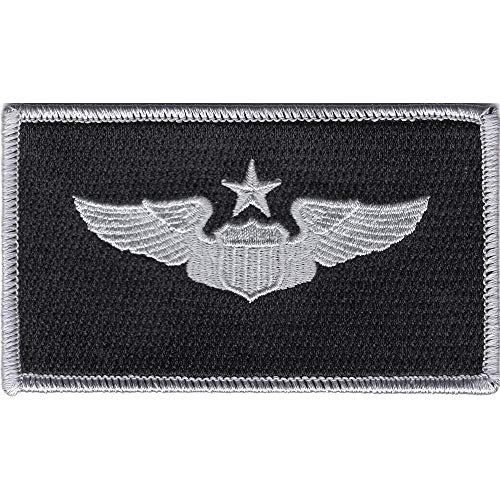Senior Pilot Wings Patch Black And Silver