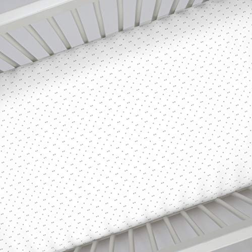 Carter's 100% Cotton Sateen Fitted Crib Sheet, Triangles, Grey, White