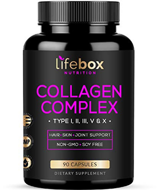 Multi Collagen Capsules Complex Types -I II III V and X- High Absorption Collagen Supplements Pills for Hair Growth Joint Support Healthy Hair Skin and Nails - 90 Capsules Multi Collagen Capsules Complex Types -I II III V and X- High Absorption Collagen Supplements Pills for Hair Growth Joint Support Healthy Hair Skin and Nails - 90 Capsules