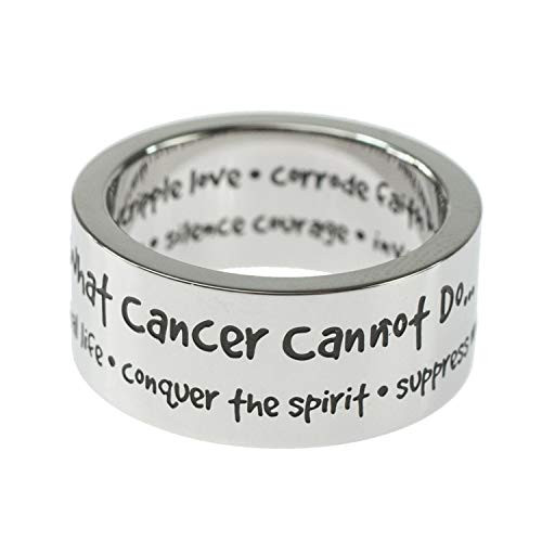 Joyful Sentiments Inspirational Jewelry Stainless Steel What Cancer Cannot Do Ring