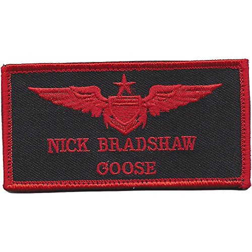 Aviation Pilot Red Wings Black Goose Patch Hook And Loop