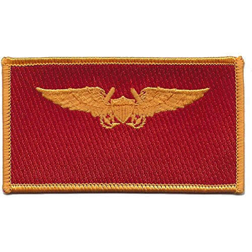 Aviation Pilot Weapon Officer Gold Wings Red Field Patch