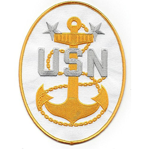 U.S. Navy Master Chief Crest Silver Star Patch