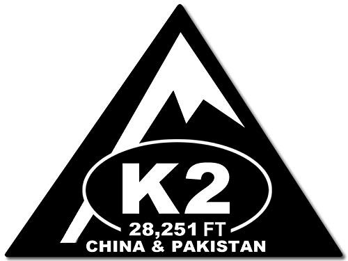 American Vinyl Triangle Shaped K2 Sticker -Climbed Climb Hike China Pakistan Climbed feet-