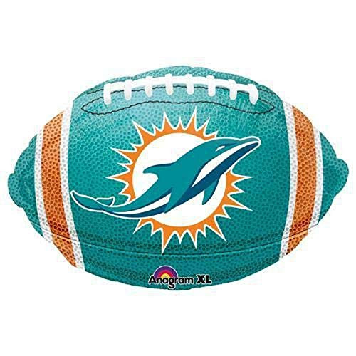 Anagram NFL Miami Dolphins Football Team Colors Foil Balloon  17 inch  Multicolored