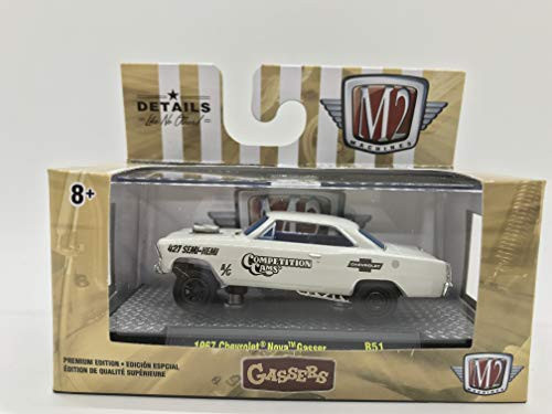 M2 Machines by M2 Collectible Gassers 1967 Chevy Nova Gasser 1 64 Scale R51 20-05 White Details Like NO Other! 1 of 6880