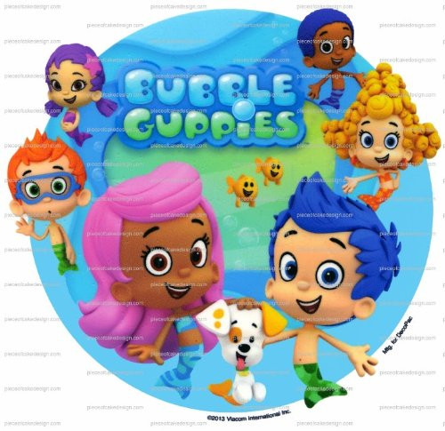 8 inch ~ Bubble Guppies Characters Background Birthday ~ Edible Image Cake Cupcake Topper!!!