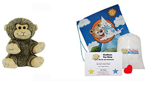 Make Your Own Stuffed Animal Mini 8 Inch Very Soft Cuddly Monkey Kit - No Sewing Required!