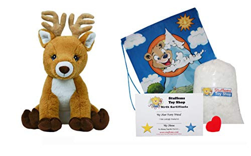 Make Your Own Stuffed Animal Mini 8 Inch Very Soft Cuddly Reindeer Kit - No Sewing Required!