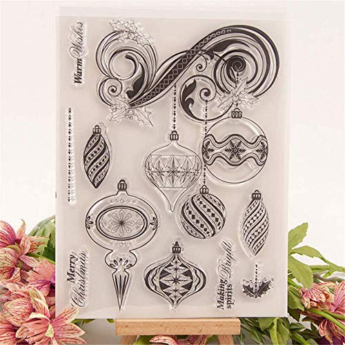5 by 7 Inch Wind Chimes Warm Wishes Silicone Stamps for Card Making and Scrapbooking Christmas Clear Rubber Stamps -T1621-