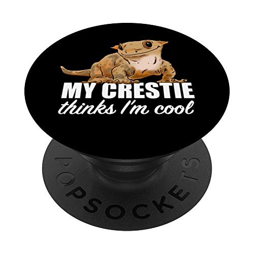 Crested Gecko  Funny Crestie Gift  Gecko Lover  I m Cool PopSockets PopGrip  Swappable Grip for Phones  and  Tablets
