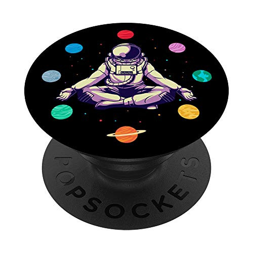 Galactic Yoga - Astronaut Meditates In Space - Inner Peace PopSockets PopGrip Swappable Grip for Phones and Tablets Galactic Yoga - Astronaut Meditates In Space - Inner Peace PopSockets PopGrip Swappable Grip for Phones and Tablets