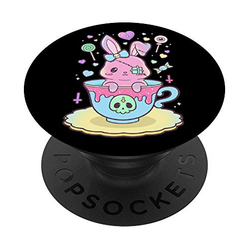 Kawaii Pastel Goth Cute Creepy Rabbit PopSockets PopGrip Swappable Grip for Phones and Tablets Kawaii Pastel Goth Cute Creepy Rabbit PopSockets PopGrip Swappable Grip for Phones and Tablets