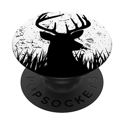 Black Deer Buck Hunting design PopSockets PopGrip  Swappable Grip for Phones  and  Tablets