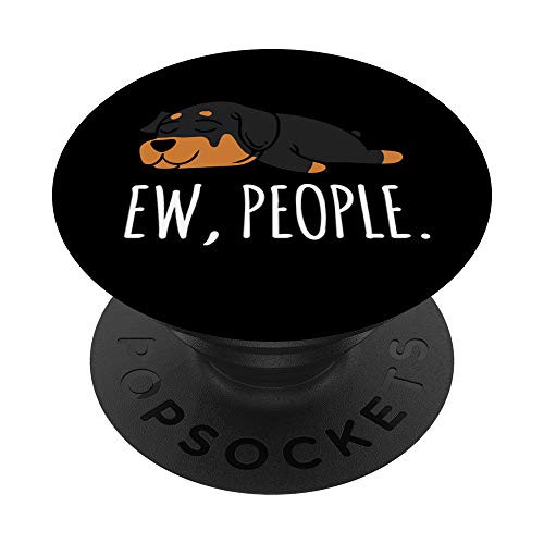 Funny Cute Puppy Dog Rottweiler - EW People Gift Black PopSockets PopGrip  Swappable Grip for Phones  and  Tablets
