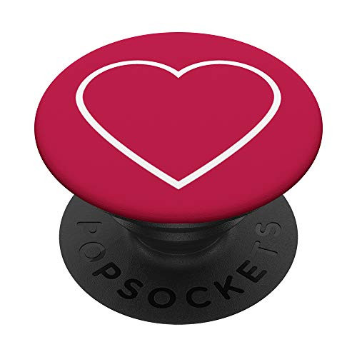 White Heart Boys Girls Kids Solid Plain Color Hibiscus Pink PopSockets PopGrip  Swappable Grip for Phones  and  Tablets