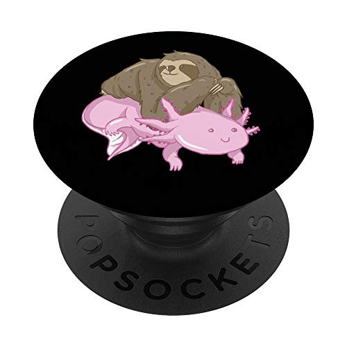 Axolotl Sloth Friend Aquarium Pet Animal Gift PopSockets PopGrip  Swappable Grip for Phones  and  Tablets