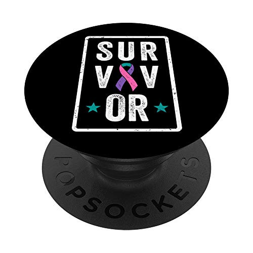 Thyroid Cancer Survivor Awareness Support Ribbon PopSockets PopGrip Swappable Grip for Phones and Tablets Thyroid Cancer Survivor Awareness Support Ribbon PopSockets PopGrip Swappable Grip for Phones and Tablets