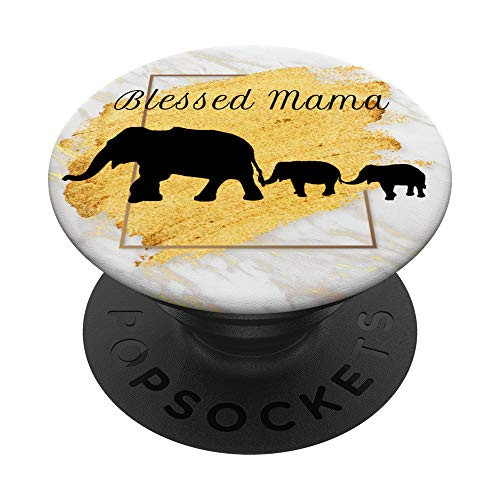 Blessed Mama Elephant Phone Grip Holder PopSockets PopGrip  Swappable Grip for Phones  and  Tablets