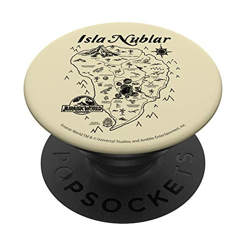 Jurassic World Isla Nublar Destination Map PopSockets PopGrip  Swappable Grip for Phones  and  Tablets