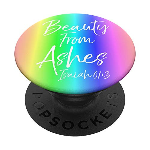 Colorful Rainbow Bright Colors Isaiah 61 3 Beauty From Ashes PopSockets Grip and Stand for Phones and Tablets