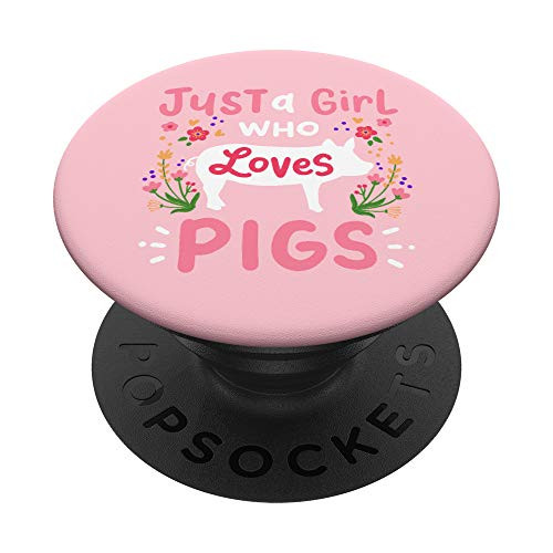 Pig Just a Girl Who Loves Pigs Farm Gift PopSockets PopGrip  Swappable Grip for Phones  and  Tablets