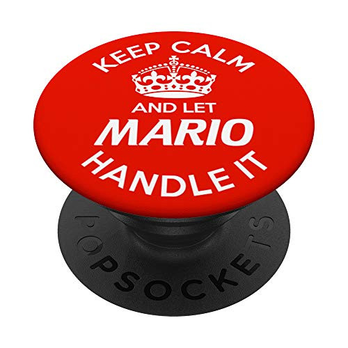 Keep Calm And Let Mario Handle It Red PopSockets PopGrip  Swappable Grip for Phones  and  Tablets