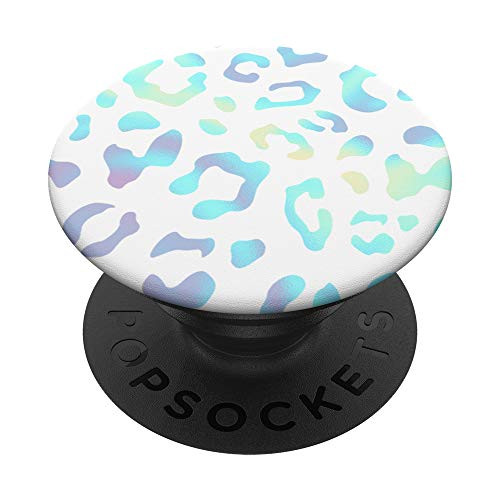 Rainbow Leopard Cheetah White PopSockets PopGrip  Swappable Grip for Phones  and  Tablets
